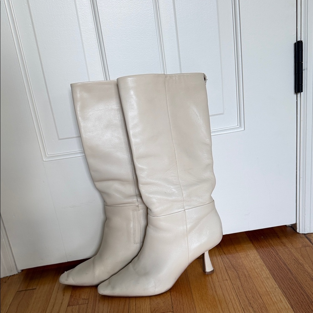 Sam Edelman Cream Heeled Boots